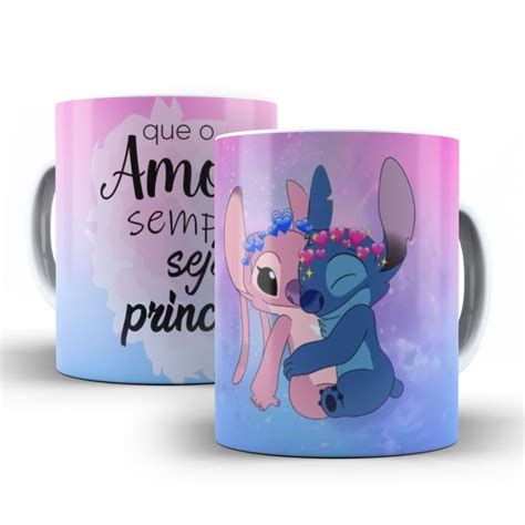 Caneca Lilo e Stitch Casal Romântica Art2 Personalizados e Brindes