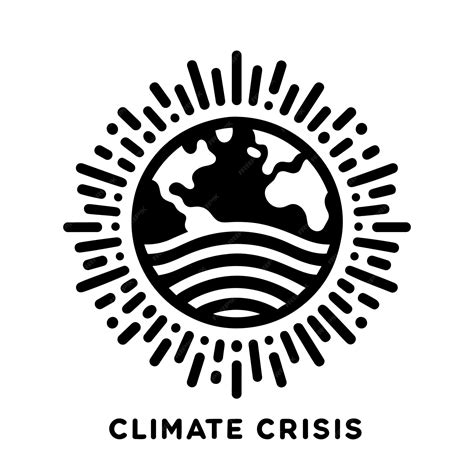 Premium Vector | Climate crisis emblem with Earth and rising heat Black