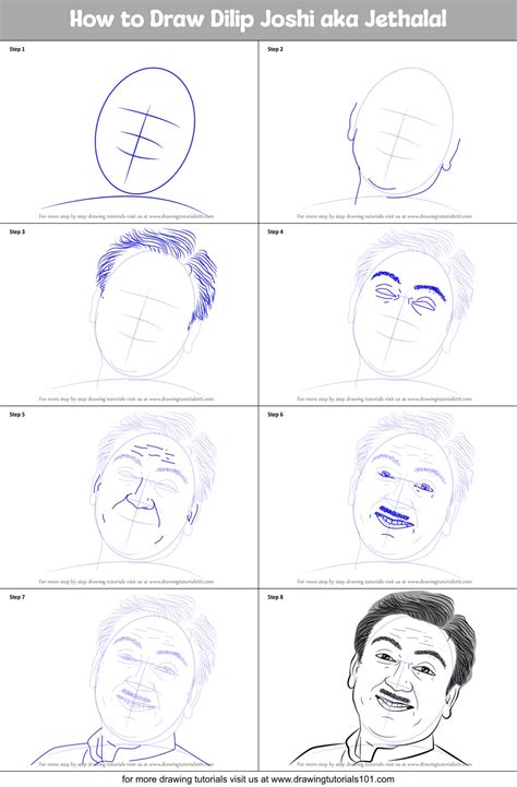 How to Draw Dilip Joshi aka Jethalal (Characters) Step by Step ...