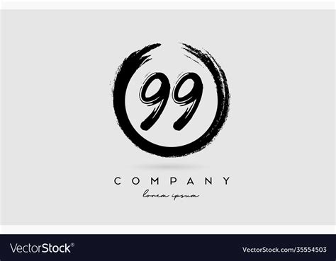 Grunge number 99 logo icon vintage design Vector Image