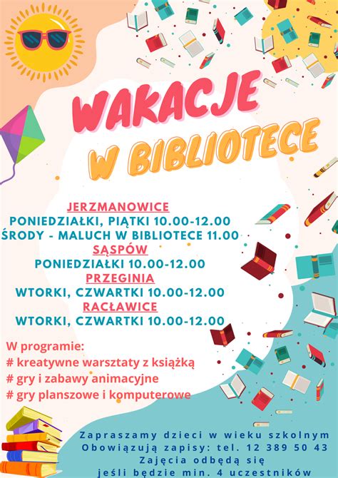 Zapraszamy Na Wakacje W Bibliotekach Powiatowa I Gminna