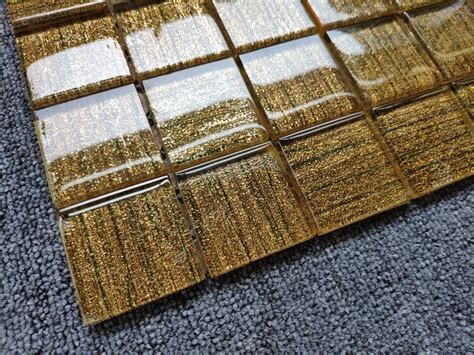 Yellow Gold Glass Mosaic Backsplash Tile Jmfgt078 Crystal Etsy