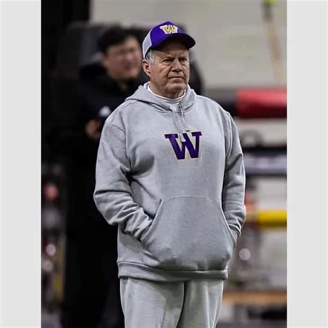 Bill Belichick Washington Huskies Hoodie Grey Jacketpop