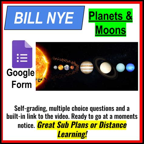 Bill Nye - The Planets and Moons - Great Sub Plans or Distance Learning!