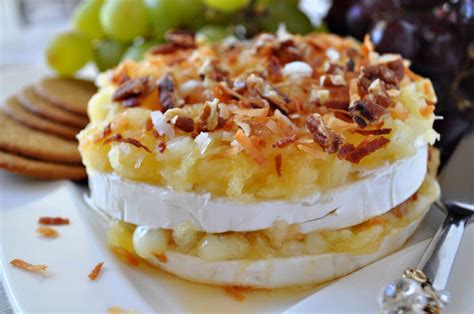 Brie Appetizer Recipes -Amazing Tropical Baked Brie - PIna Colada Brie