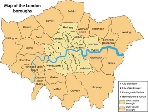 Map London Boroughs Stock Illustrations – 167 Map London Boroughs Stock ...