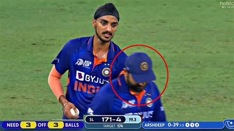 Watch Angry Rohit Sharma Ingoring Arshdeep In Last Over Of Ind Vs Sl