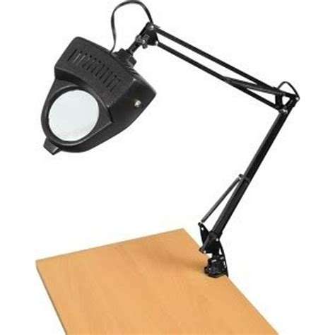 Clamp On Table Swing Arm Lighted Magnifier Magnifying Hobby Desk Work Lamp Light