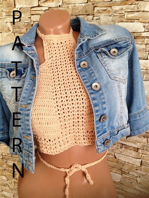 Crochet Top PATTERN Boho Open Back Gypsy Bikini Top Tutorial Etsy