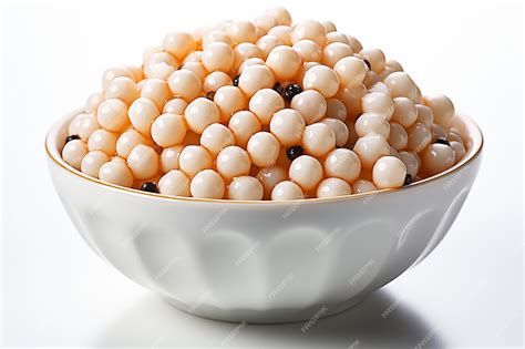 Premium AI Image | Tapioca Pearls for Bubble Tea Isolated on White ...