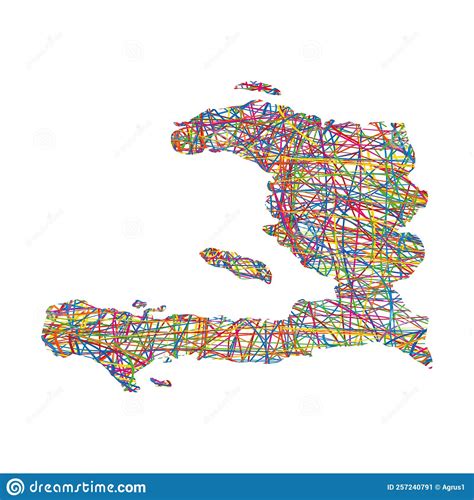 Haiti Map Design With 3d Style Blue Haiti Map And National Flag