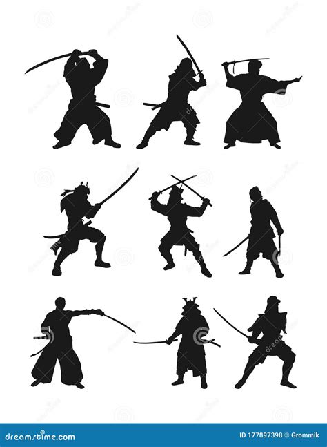 Samurai Silhouettes Royalty Free Stock Image Cartoondealer