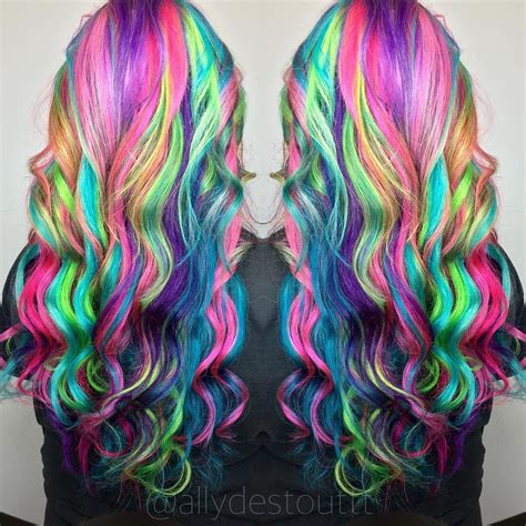 Rainbow Mermaid Allydestouttt ♡♥♡♥♡♥ Vivid Hair Color Rainbow Hair