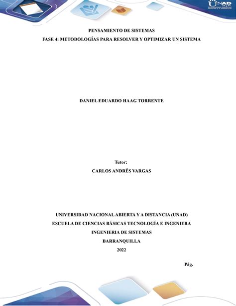 Fase Metodologias Para Resolver Y Optimizar Un Sistema Daniel Haag