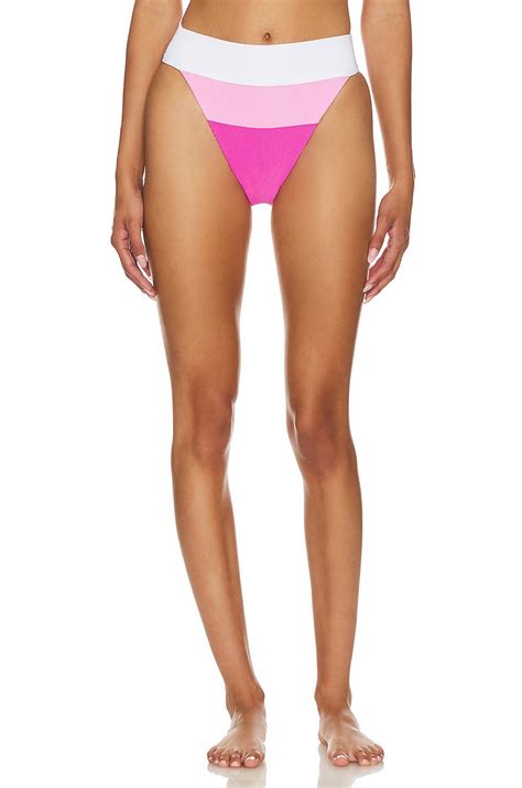 Beach Riot X Revolve Alexis Bikini Bottom In Ultra Pink Color Block Revolve