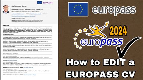 The Best Way To Edit Your Europass Cv Step By Step Tutorial For Editing Europass Cv Youtube