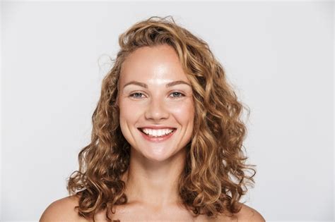 Premium Photo Happy Half Naked Woman Smiling And Looking At Camera