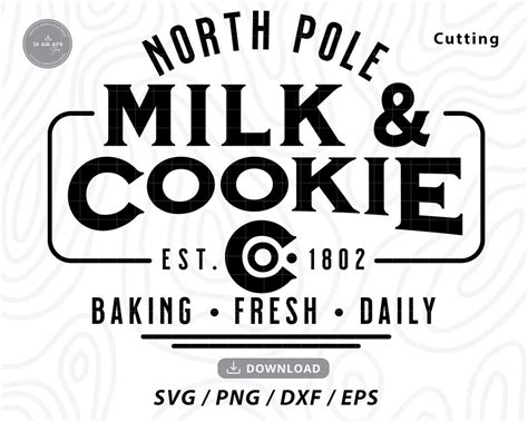 North Pole Milk Cookie Co Svg Christmas Sign Svg North Pole Svg Rustic