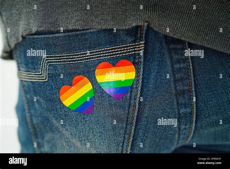 Asian Woman With Rainbow Flag LGBT Symbol Rights And Gender Equality