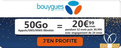 Zoom sur la Série Spéciale Bouygues 50 Go en promo avec Smartphone offert