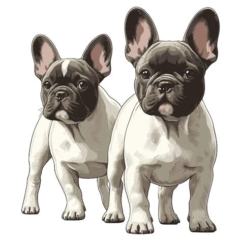 Cute french bulldog hund zeichentrickfilm vector style weißer