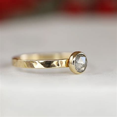 Grey Diamond Ring - Etsy