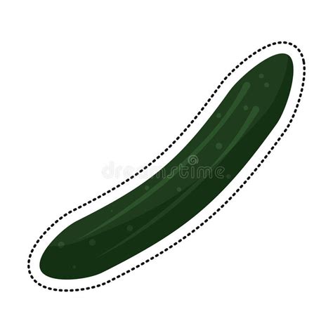 Drawing Cucumber Vegetable Healthy Nutrition Icon Stock Vector