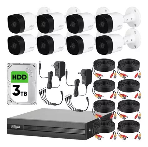 Kit Videovigilancia Cronos 8 Cámaras Dahua Metálicas Bala B2A51 5 MP