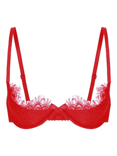 Iixpin Women S 1 4 Cup Push Up Shelf Bra Underwired Push Up Bra Lace