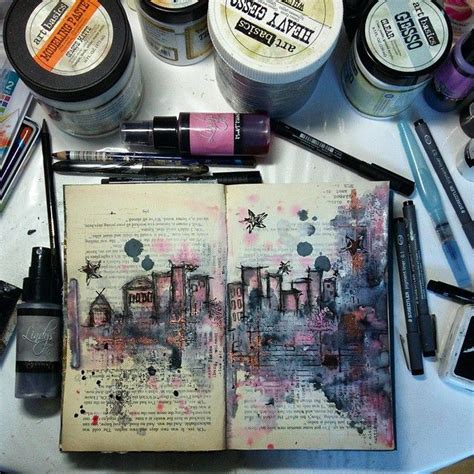 Art Journal Inspiration Crafty Sketchbook Drawing By Marta Lapkowska