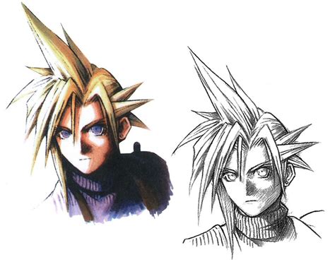 Cloud Strife Portrait Younger Art From Final Fantasy Vii Art