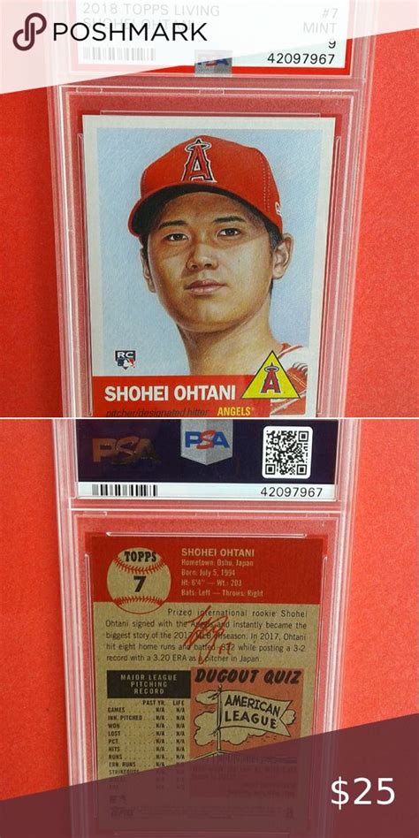 2018 Topps Living Set Card 7 Shohei Ohtani Psa 9 Cards Psa Jewel Case