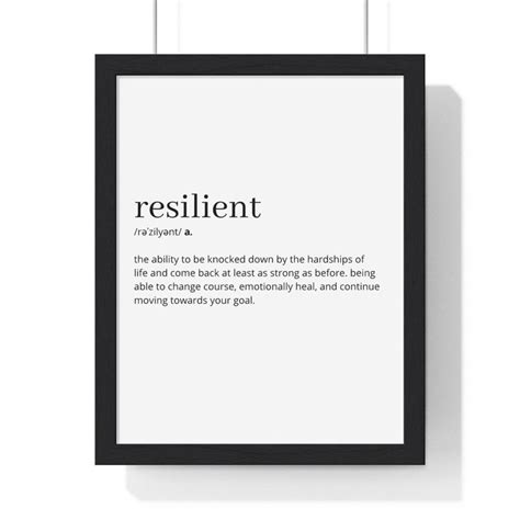 Resilient Definition Printable Wall Art Resilient Quote Resilient