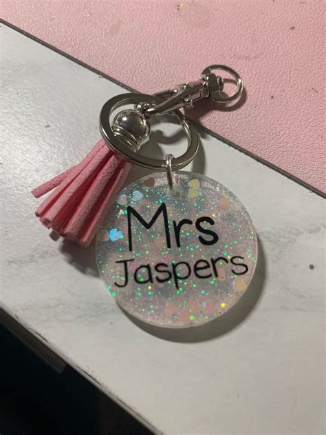 Resin Keychain Resin Add On Charm Teacher Gift Personalized Keychain