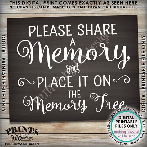 Share A Memory And Place It On The Memory Tree Sign Write A Memory