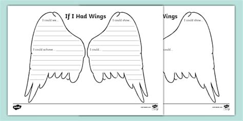 NEW If I Had Wings Writing Template Lehrer Gemacht