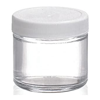 Wheaton W Clear Glass Oz Straight Sided Jar With Black