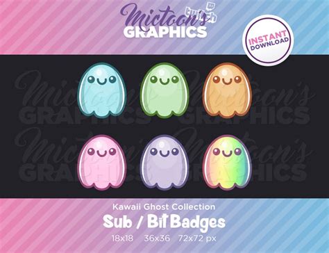 Twitch Ghost Sub Badges Bit Badges Subscriber Badges Streamer