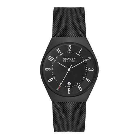 Jam Tangan Pria Skagen Grenen Skw Men Midnight Dial Black Mesh