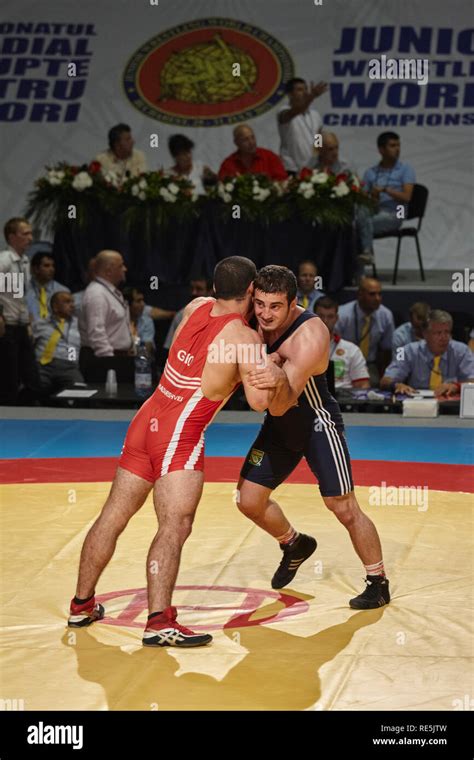 Bucharest Romania July 27 2011 Professional Wrestlers Grapple In