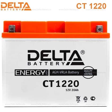 Мото аккумулятор Delta CT 1220 (12V / 20Ah) [Y50-N18L-A-CX Y50-N18L-A3 ...