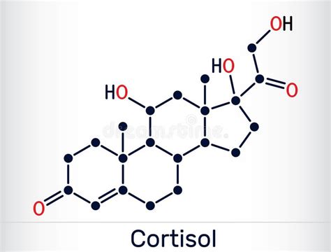 Cortisol Hydrocortisone Steroid Molecule Chemical Structure Vector