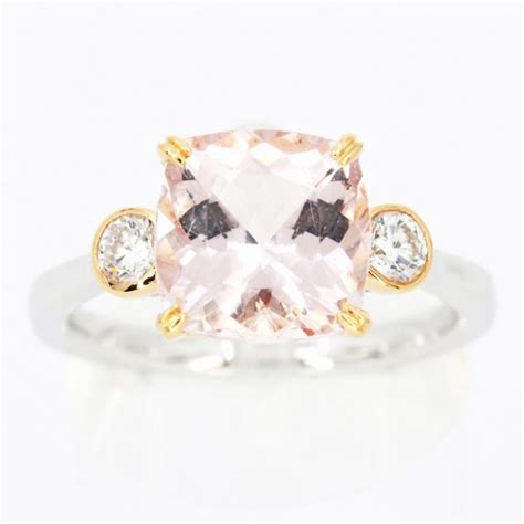 Ct White Gold Morganite And Diamond Ring Allgem Jewellers