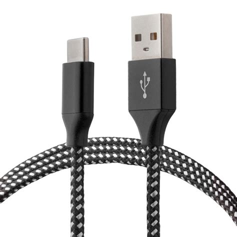 Mitzu Cable USB a C carga ultra rápida 3 A texturizado 1 m negro