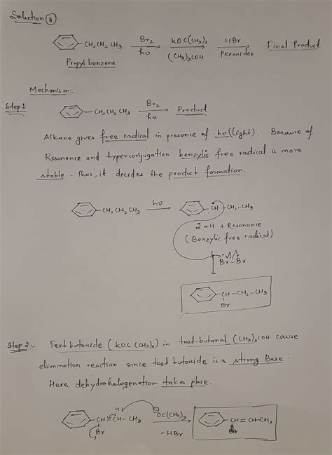 [Solved] 8) Propylbenzene is subjected to the sequence of reactions below.... | Course Hero