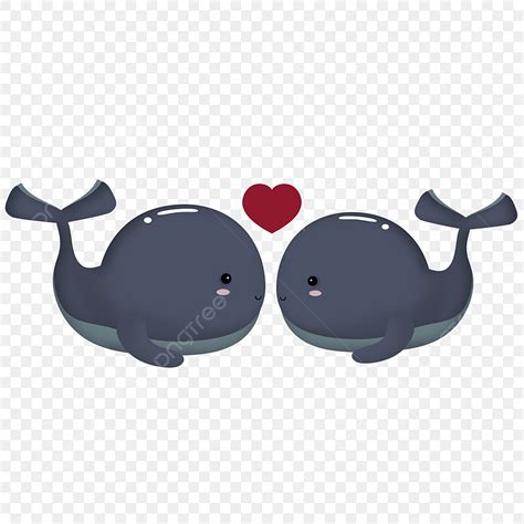 Cartoon Whales Clipart Vector Valentine Cartoon Whale Love Day Couple