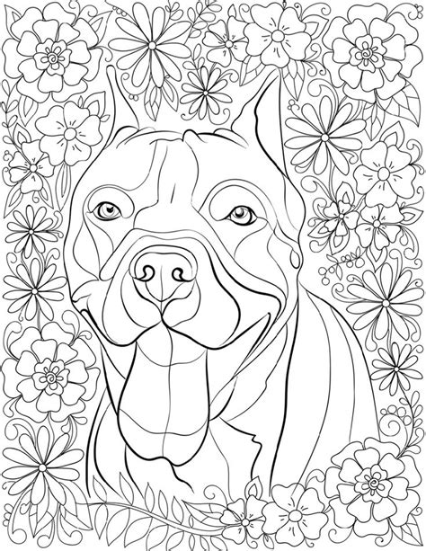 Pitbull Coloring Pages For Adults Free Download