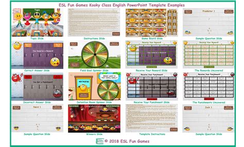 Kooky Class English Powerpoint Game Template An Original By Esl Fun