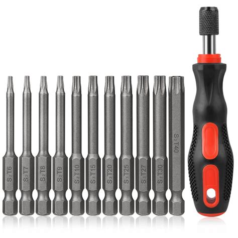 Tonsiki 12PCS Security Torx Bit Set with Magnetic Screwdriver Bit ...