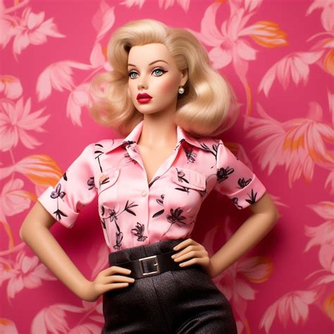 Premium AI Image A Glamorous Human Doll With Blonde Hair